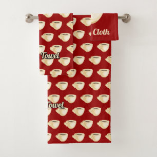 Coffee Cup Bath Towel Set