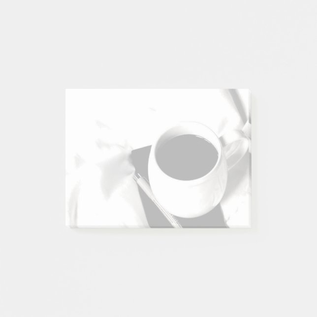 Coffee Cup Black and White Breakfast in Bed Post-it Notes (Front)