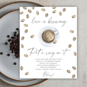 Coffee cup Bridal shower Put a ring on it game Poster
