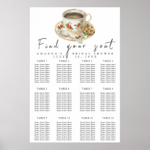 Coffee Cup Bridal shower seating chart