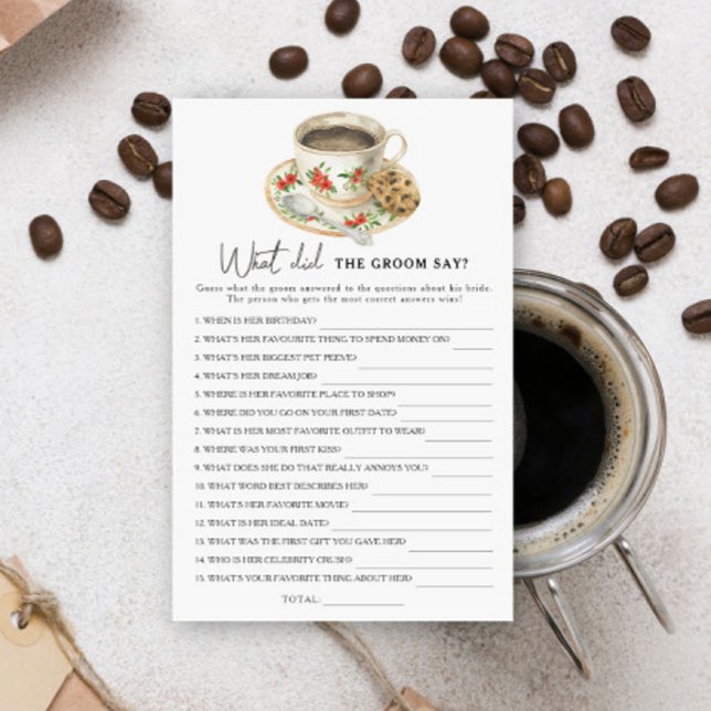 Coffee cup Bridal shower What did the groom say  (Creator Uploaded)