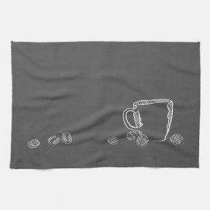 COFFEE CUP CHALK KITCHEN TOWEL