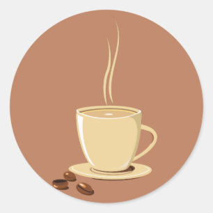 Coffee Cup Classic Round Sticker
