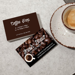 Coffee Cup   Coffee Beans Background Business Card