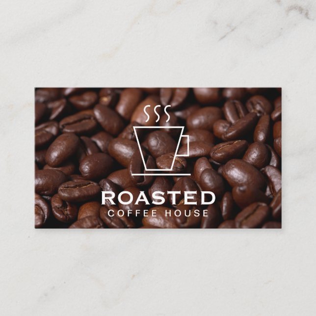 Coffee Cup Coffee Beans | Barista Business Card (Front)