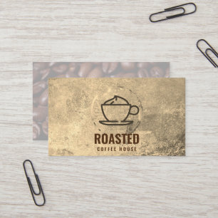 Coffee Cup Coffee Beans Business Card