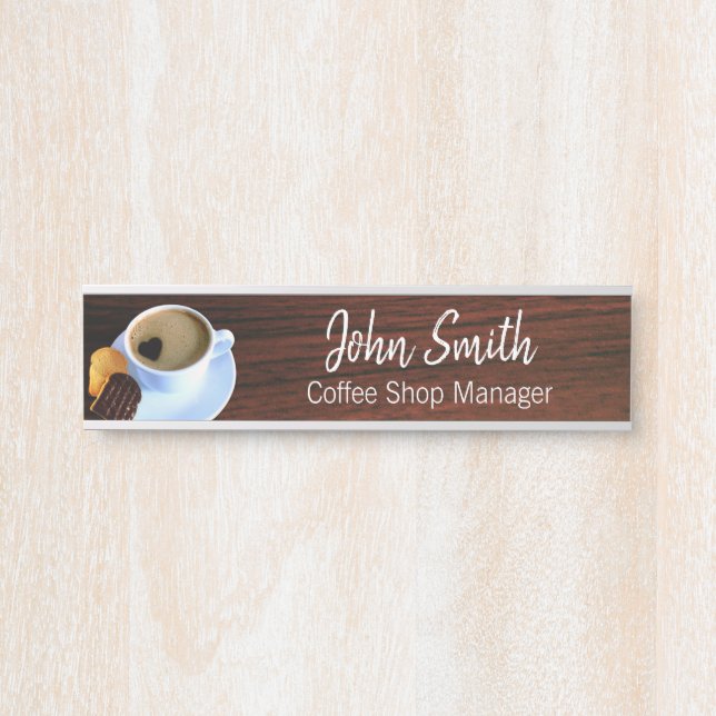 Coffee Cup Cookie Heart Shaped Foam Coffee Shop Door Sign (Front)