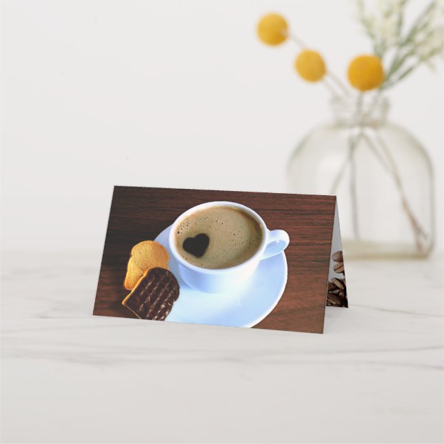 Coffee Cup Cookie Heart Shaped Foam Gift Card (Front)