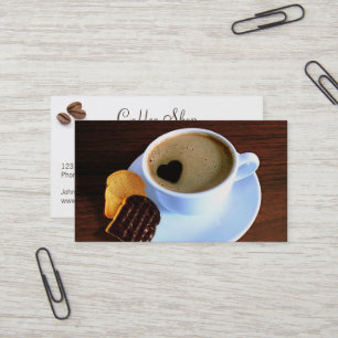 Coffee Cup Cookie Heart Shaped Foam Your Logo Business Card