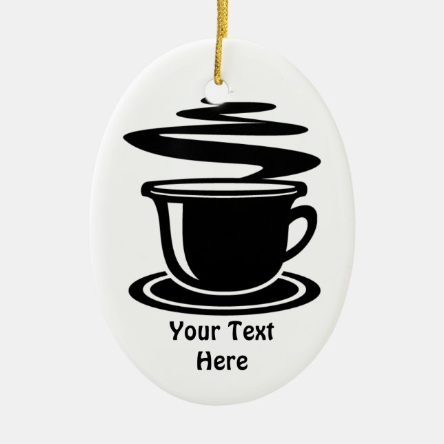 Coffee Cup (customizable) Ceramic Ornament (Front)