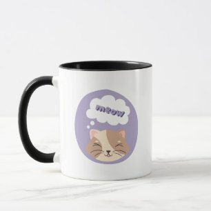 Coffee Cup Cute Purple Cat Design