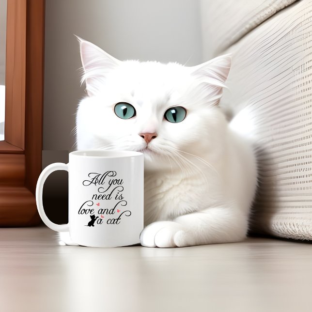 Coffee cup for a cat mom with cute quote (gift for her cat mom birthday gift idea best gift idea print on demand pod)
