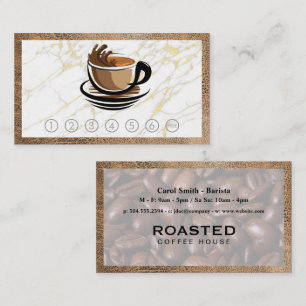 Coffee Cup   Gold Marble   Punch Card
