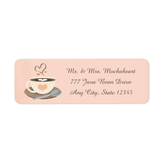 Coffee Cup Heart Return Address Label