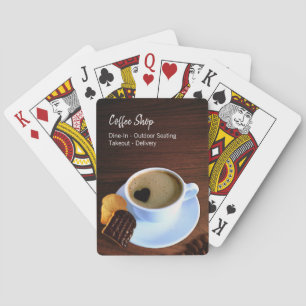 Coffee Cup Heart Shaped Foam Cookie Coffee Shop Playing Cards