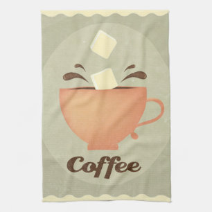 Coffee cup illustration kitchen towel