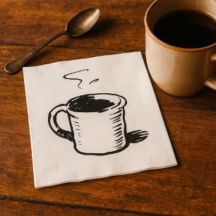 Coffee Cup Illustration Paper Napkins