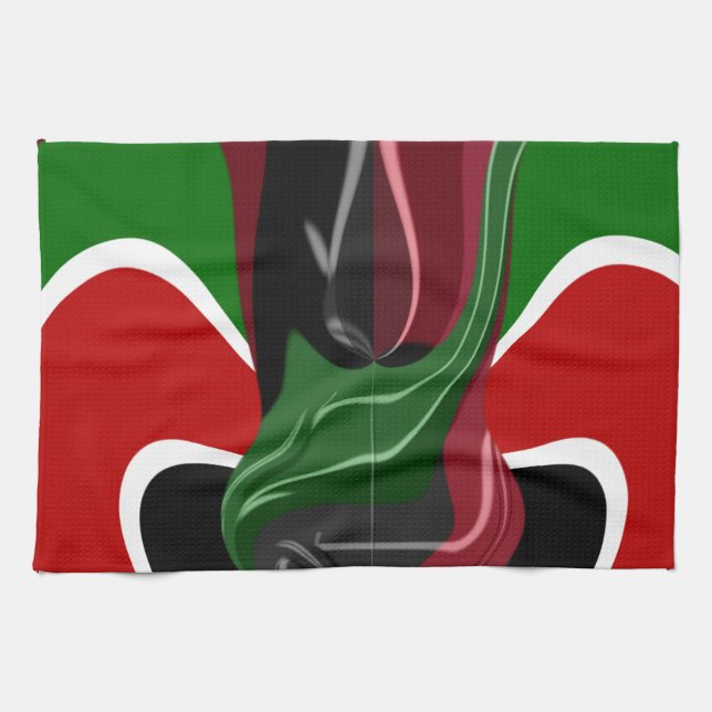 Coffee cup Kenya Flag Hakuna Matata Kitchen Towel (Horizontal)