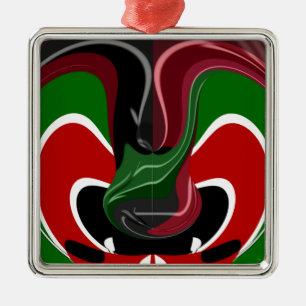Coffee cup Kenya Flag Hakuna Matata Metal Ornament
