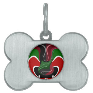 Coffee cup Kenya Flag Hakuna Matata Pet ID Tag