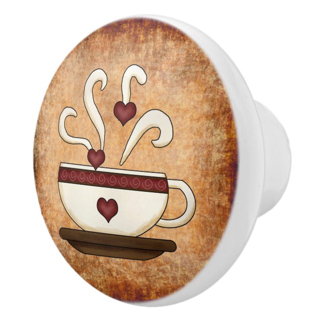 Coffee Cup Kitchen Decor Ceramic Knob (Right)