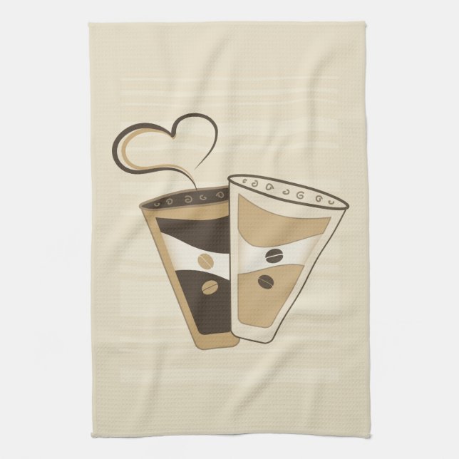 Coffee Cup Kitchen Towel (Vertical)