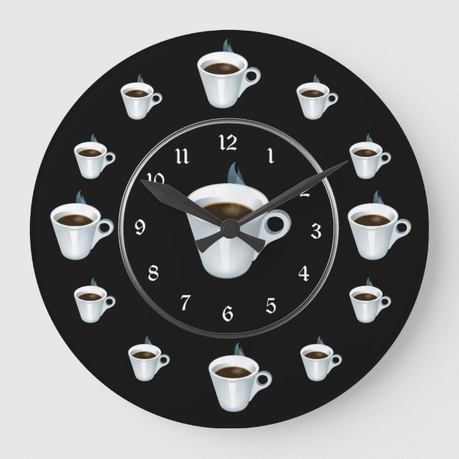 Coffee Cup Large Clock (Front)