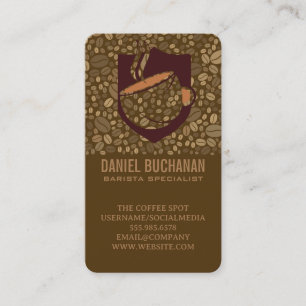 Coffee Cup Logo   Cafe Beans Shop Business Card