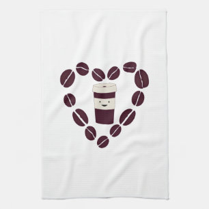 Coffee Cup Love Kitchen Towel
