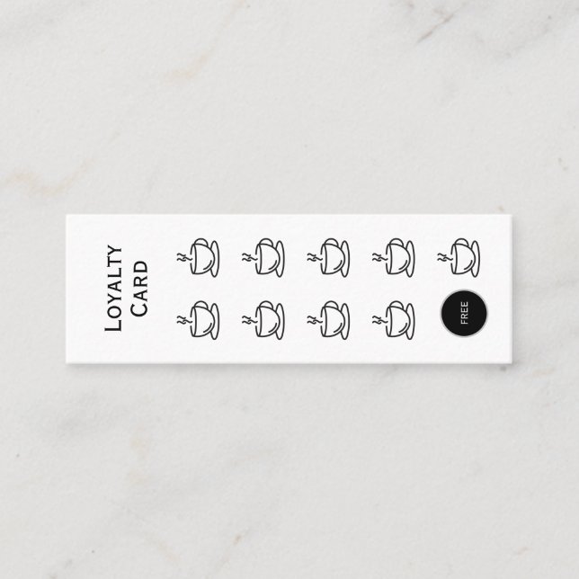 Coffee Cup Loyalty Card, simple budget (Front)