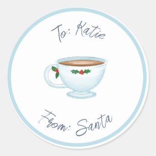 Coffee Cup of Cheer Tea Christmas Custom Gift Tag