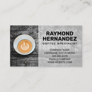 Coffee Cup on Vintage Table Business Card
