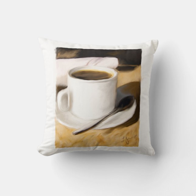 Coffee Cup Original Art Design Coussin (Recto)