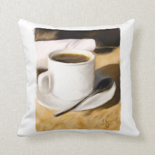 Coffee Cup Original Art Design Coussin