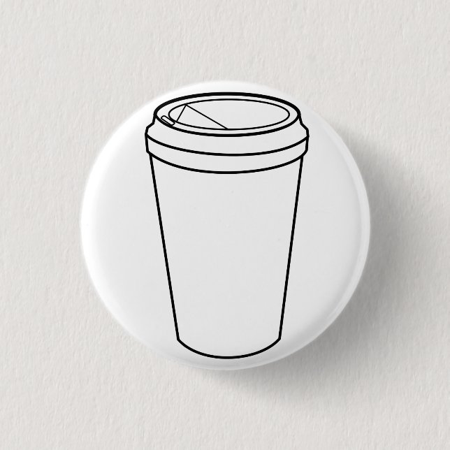 Coffee Cup (Paper To-Go) 1 Inch Round Button (Front)
