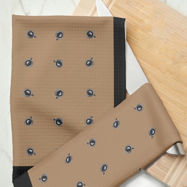 Coffee Cup Pattern on Tan Kitchen Towels (Creator Uploaded)