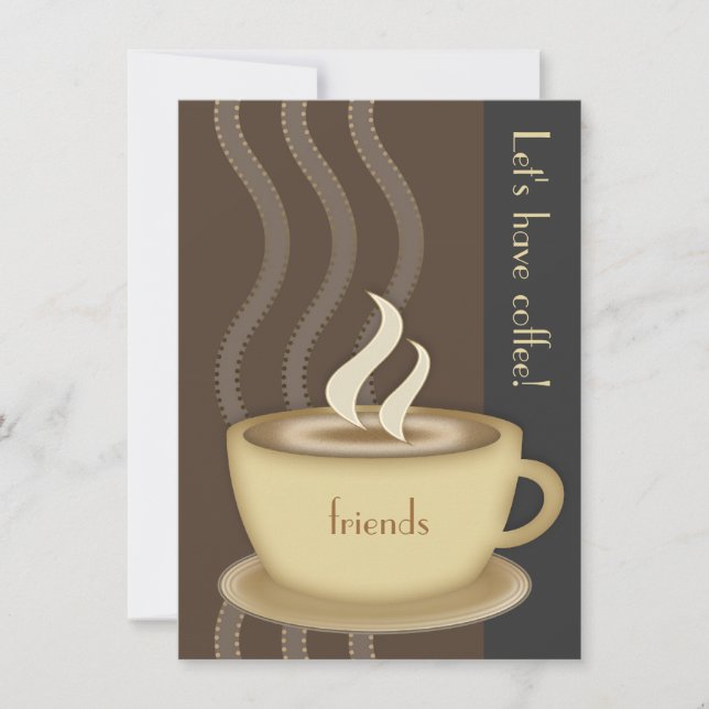 Coffee Cup Personalized Medium Invitation (Front)