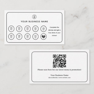 Coffee Cup QR Code Add Your Logo Loyalty Card