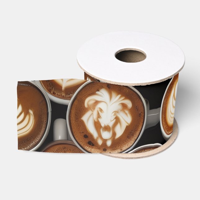  Coffee Cup Ribbon Grosgrain Ribbon (Spool)