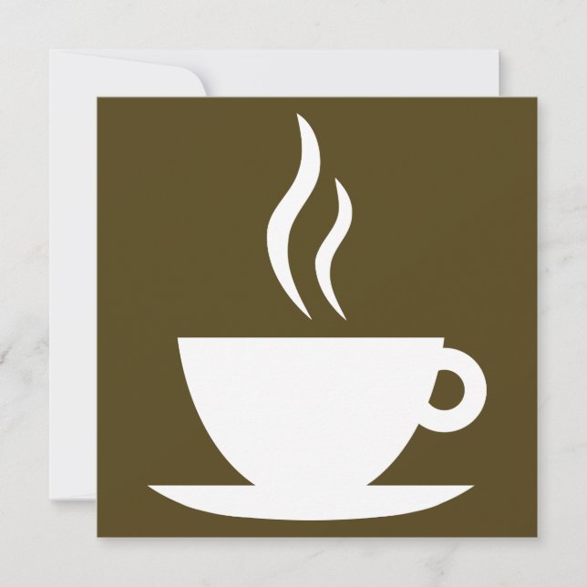 coffee cup silhouette invitation (Front)