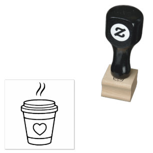 Coffee Cup Silhouette Rubber Stamp