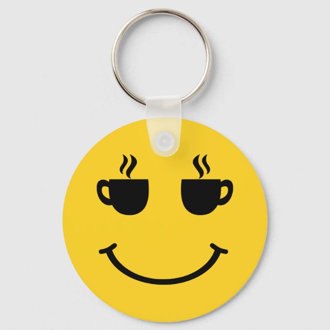 Coffee Cup Smile Keychain (Front)