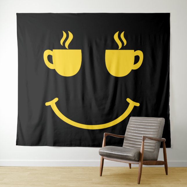 Coffee Cup Smile Tapestry (In Situ (Horizontal))