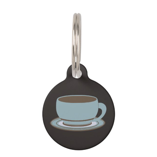 Coffee Cup & Spoon Pet Tag (Front)