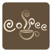Coffee cup square sticker