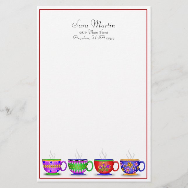 Coffee Cup Stationery, Stationery (Front)