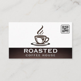 Coffee Cup Steaming   QR Code Business Card