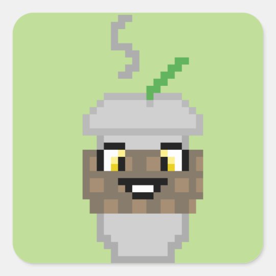 Coffee Cup Sticker (Square, Glossy)
