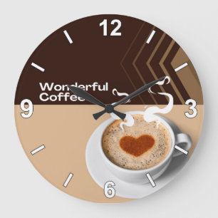 Coffee Cup Wall Clock – Cozy Cafe Kitchen Home Dec