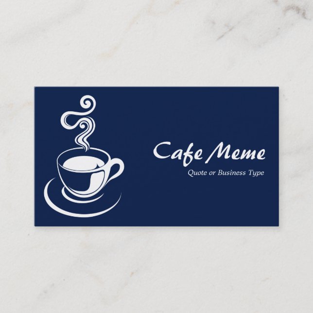 Coffee Cup - White and Dark Blue 001744 Business Card (Front)